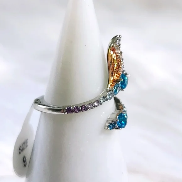 NWT Bomb Party 'Atlantis Bound' Mixed Metal Multicolor Wrap Ring - Size 9 - Picture 7 of 11